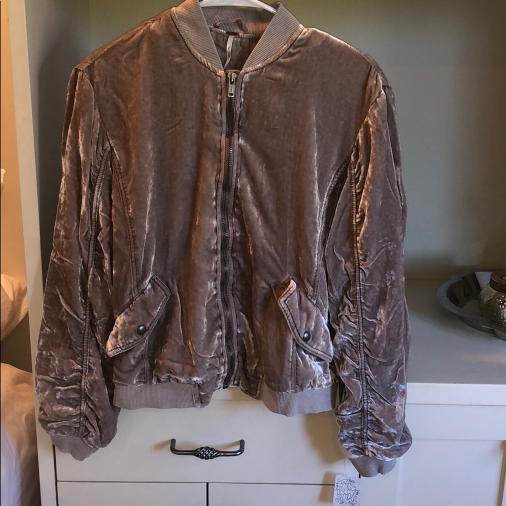 Free People Velvet Bomber Jacket